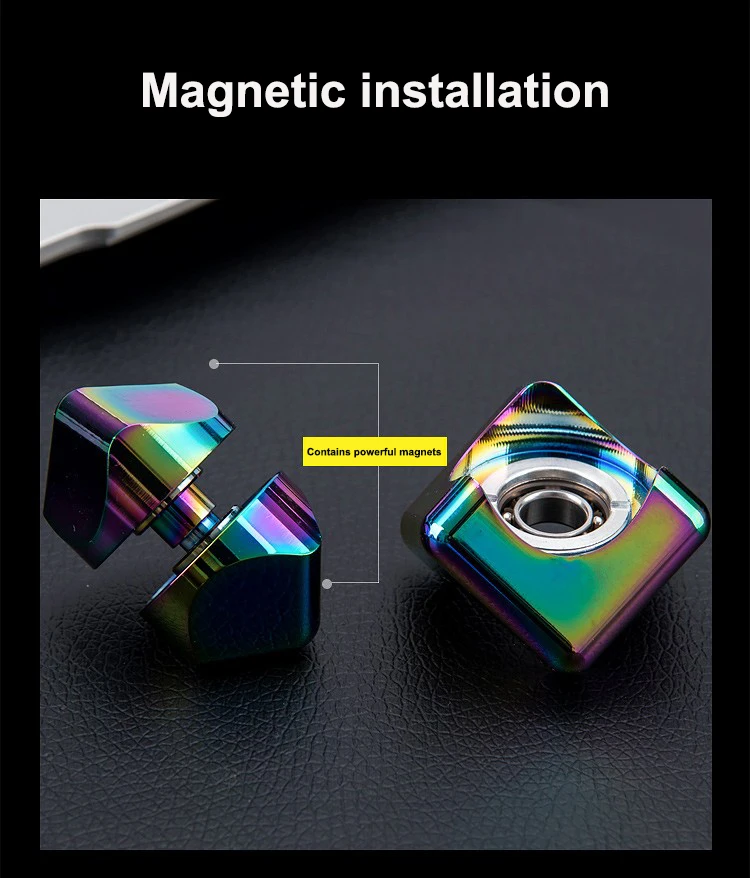 cube en métal spinner du bout des doigts pour jouets de fidget vent flipo flip