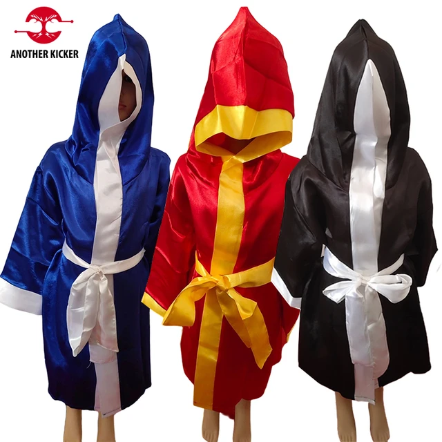 Bata de boxeo de manga larga para niño y niña, traje de Muay Thai con  capucha, artes marciales MMA, Jiu Jitsu BJJ, traje de entrenamiento de  competición de Kickboxing - AliExpress