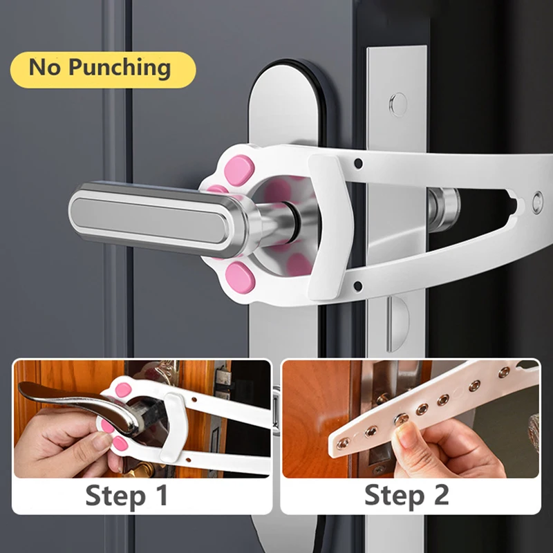 Pet Door Adjustable Pet Door Opener No Punching Cat Door Holder Latch Security Lock Flap for Dog Cats