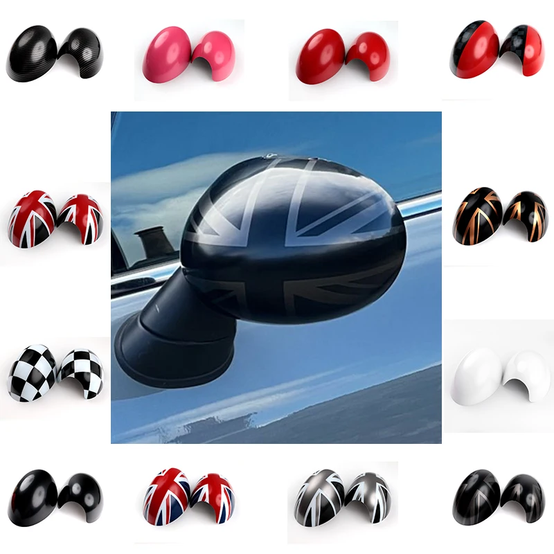 

2Pcs/Set The Black Flag Rear View Mirror Covers Sticker For Mini Cooper S Clubman R55 R56 R57 R58 R59 R61 Paceman R60 Countryman