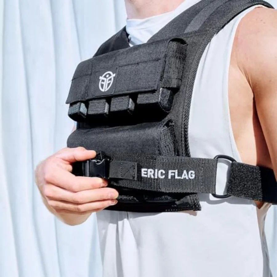 40 lb Weighted Vest for Men & Women - Adjustable 0-40 lb with 16 Iron Weight, Heavy-Duty for Calisthenics, Running and Walking -