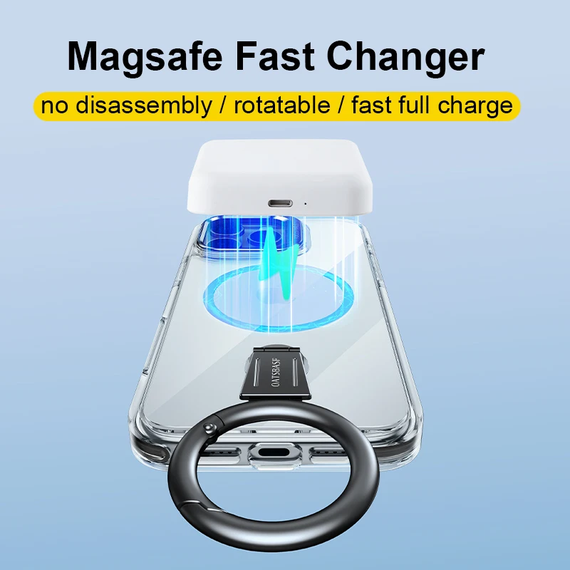 Eary for iPhone 16 15 Pro Max Phone Case with MagSafe 360°Rotatable Magnetic Ring Kickstand Non-Yellowing Protective 16 15 Cover