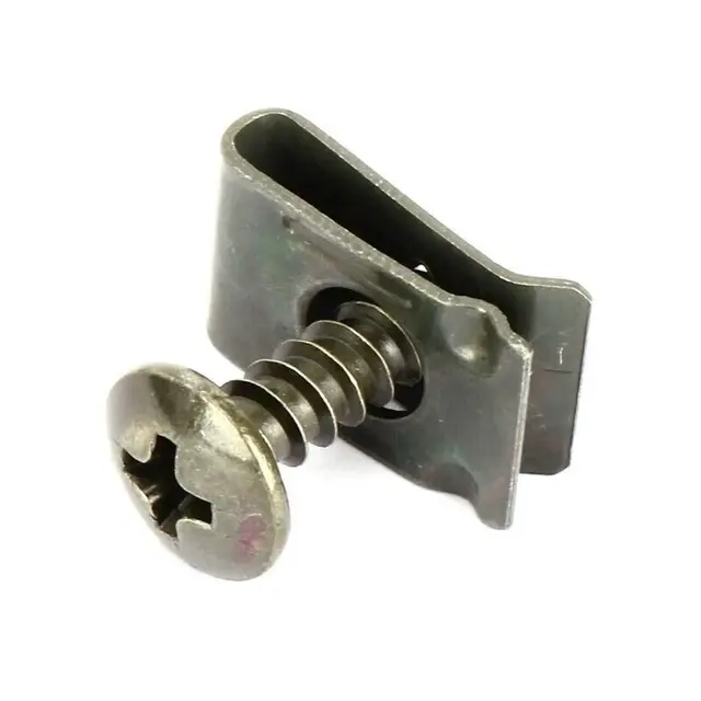 100Pcs-10Pc Mixed Car Metal Screw Tapping Fastener Clip U-Type Clip with Screw Anti-rust Protection Clip Screw Buckle Iron Sheet 6