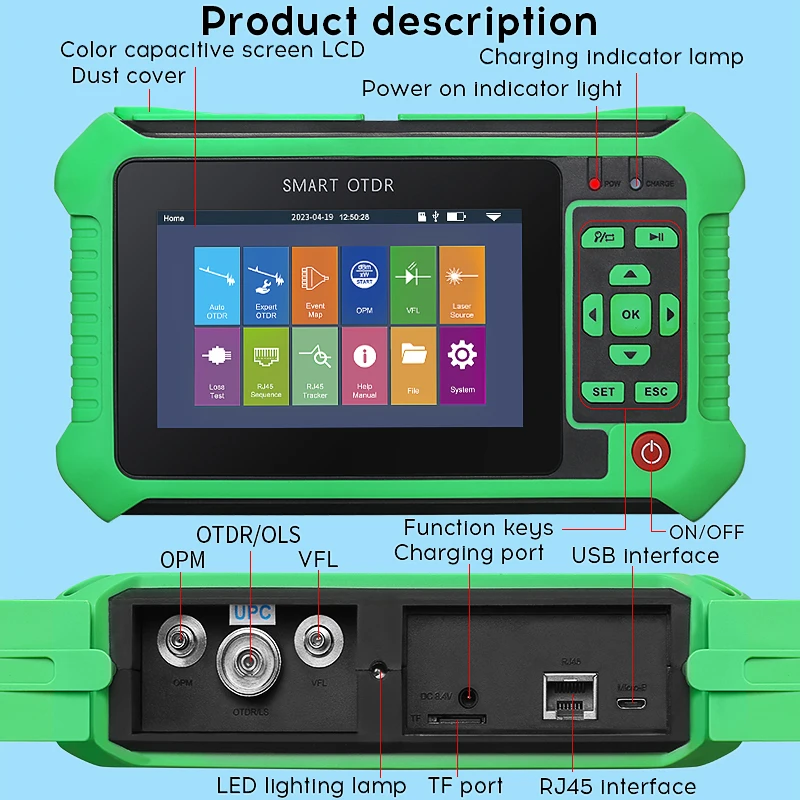 스마트 OTDR, 내장 OPM, OLS, VFL, 다기능 광 시간 영역 반사계, 섬유 테스터, AUA-500U, 500A, 501U, 501A, 516U, 516A