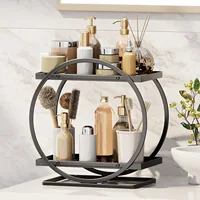 Light Luxury Bathroom Shelf Rack Bathroom Toilet Washstand Countertop Storage Rack Cosmetics Organizer Box for Dressing Table 2