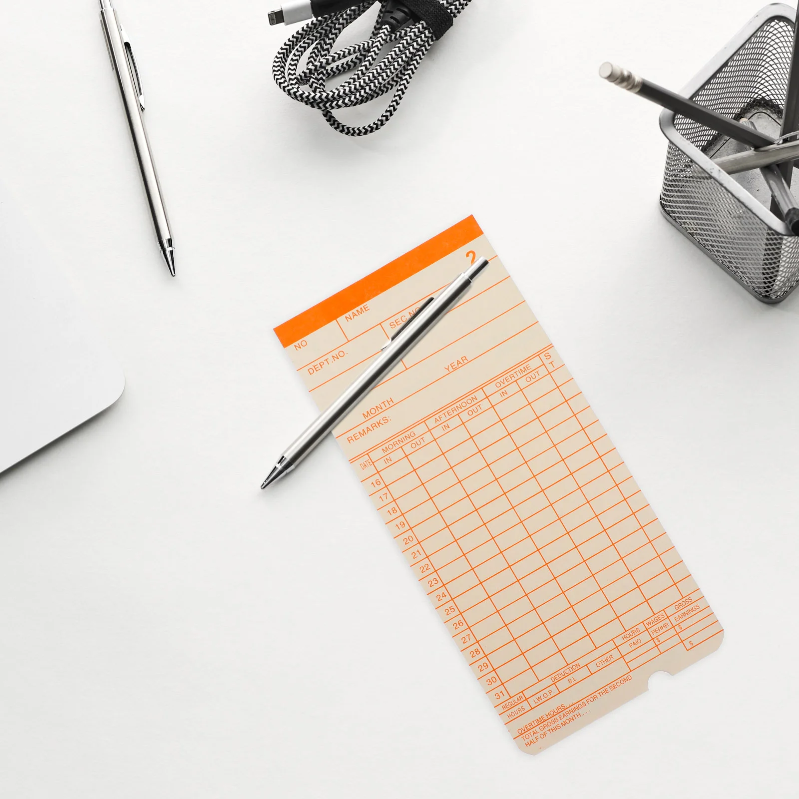 Рисунок 5 - 100 листов, тестовая карточка для пробивки часов