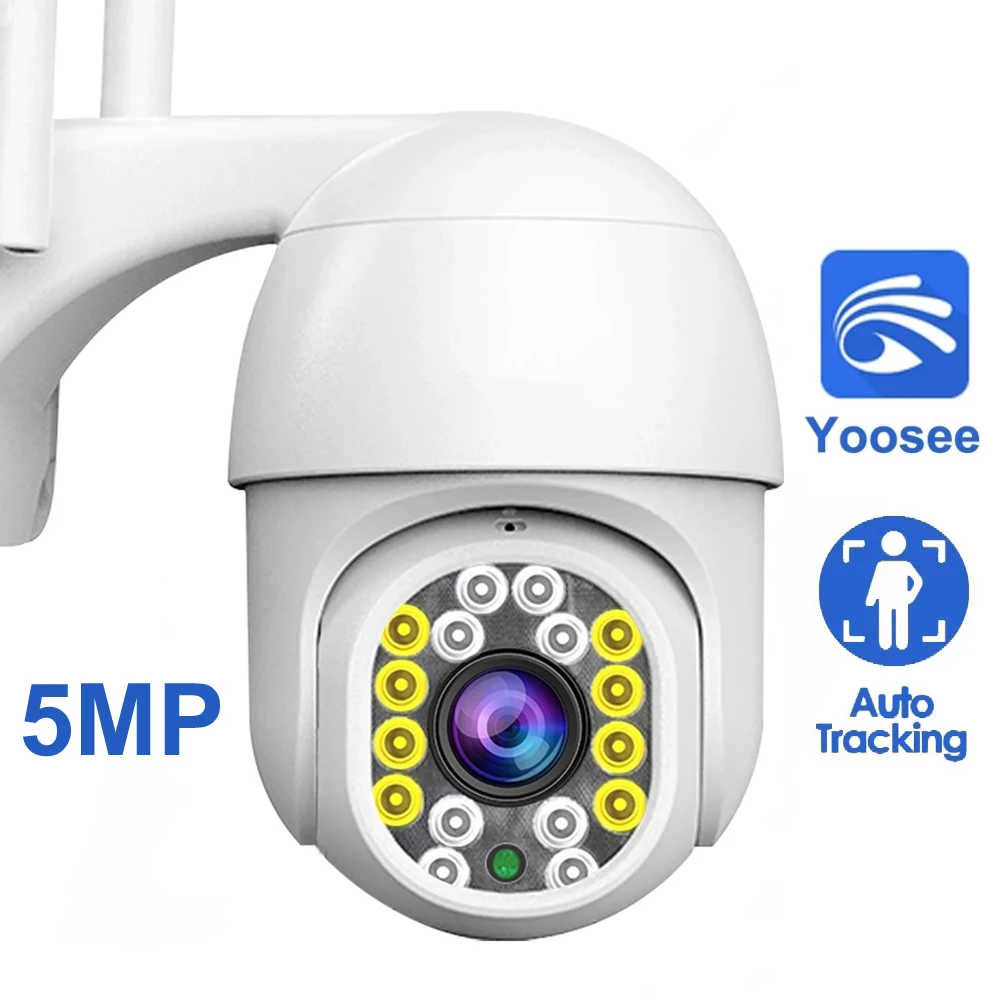Yoosee 2Mp 5Mp Wifi Telecamera Ip Ptz Esterna Telecamera Wireless 1080P Ai Rilevazione Umana Allarme 4X Zoom Digitale H.265 Telecamera Di Sicurezza Cc