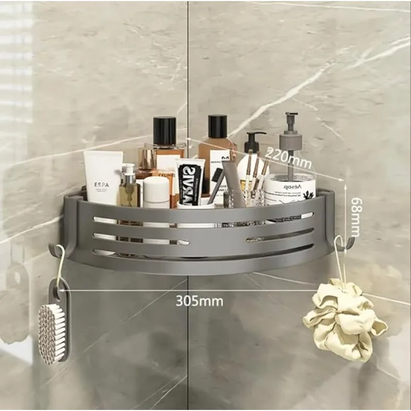 Corner Shower Caddy Adhesive Drilling Installation Options Upgraded Rustproof Alumminum Spacious Bathroom Organizer Matt Black 2
