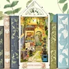 DIY Book Nook Wooden Miniature Model Kit Sylvia Garden Bookend Assembled 3D Puzzle Light Bookshelf Home Decor Friends Gifts 2