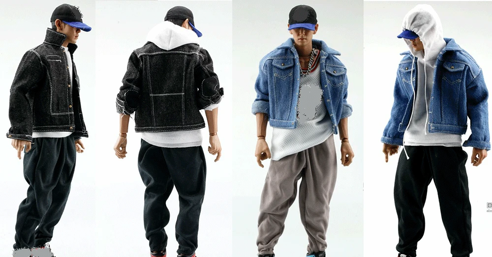 

1/6 Scale Soldier Denim Jacket Model Three Colors Available Short Loose Fit