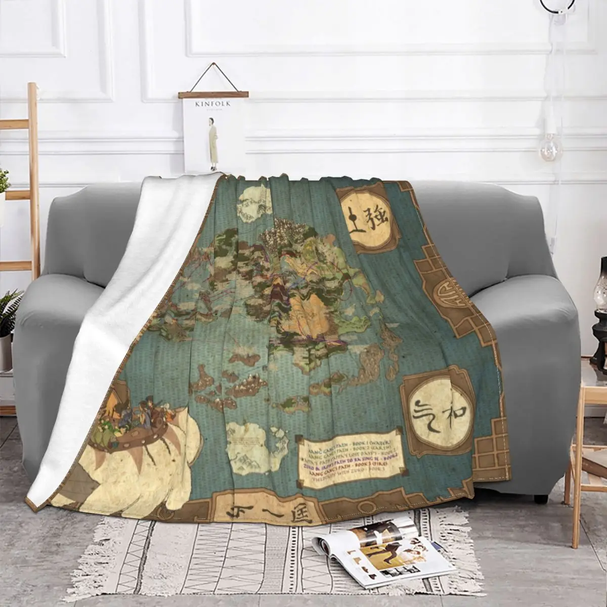 Earth Map Knitted Blanket Ancient Flannel Throw Blanket Bedding Couch Printed Soft Warm Bedspread