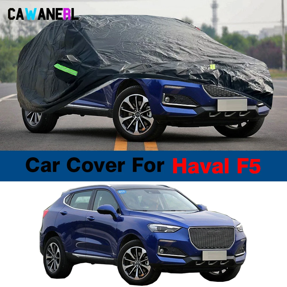 

Black Car Cover Outdoor Anti-UV Sun Rain Snow Scratch Protection Cover Waterproof For Great Wall Haval F5 2018-2023
