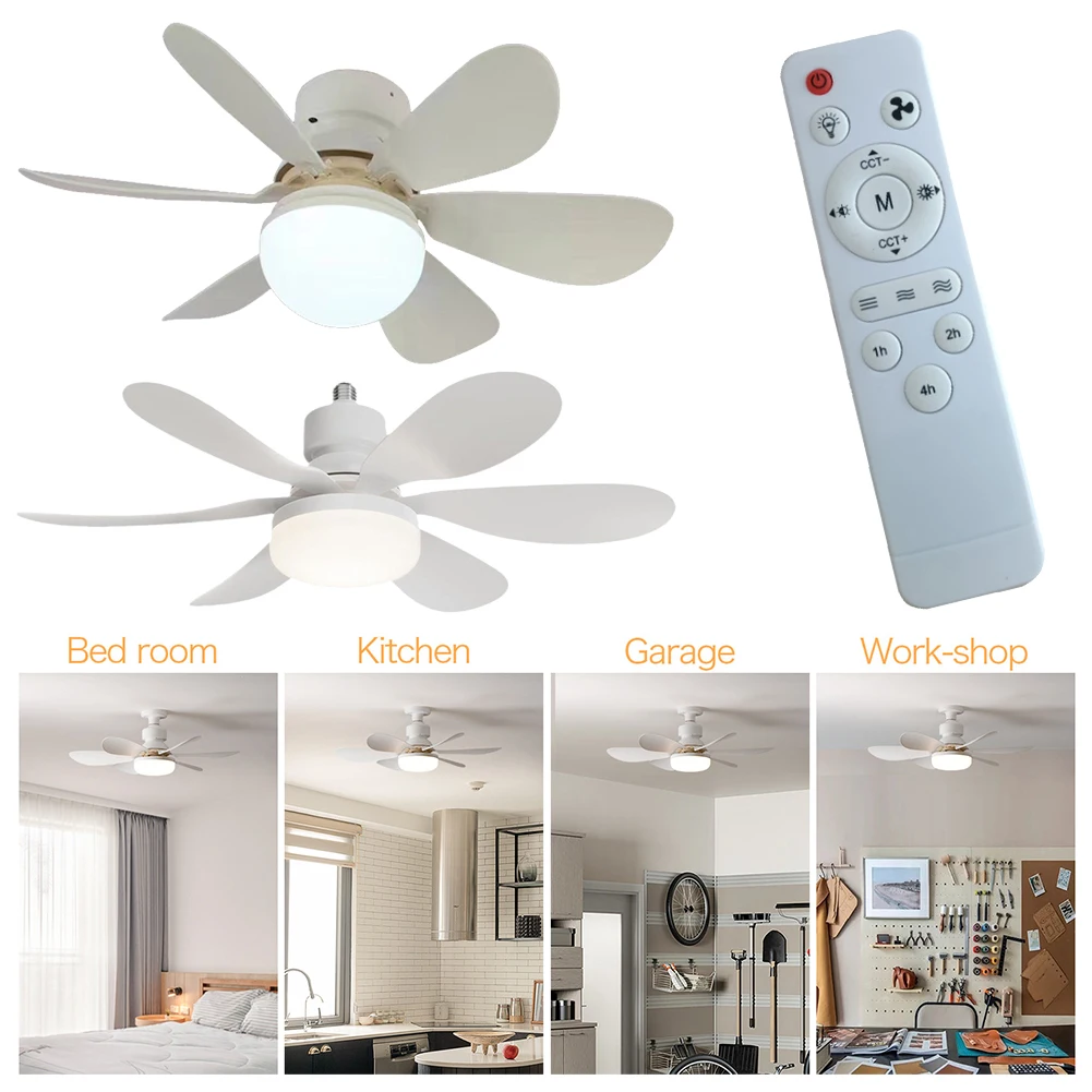 Description Picture 5 of itemLow Profile Ceiling Fan with Light Remote Control Quiet Ceiling Fan Light 3 Color Dimmable 20.4/16.54 Inch LED Socket Fan Light