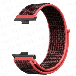 Breathable Sport Nylon Loop Wristband Bracelet for huawei fit 3 (10 red and black)