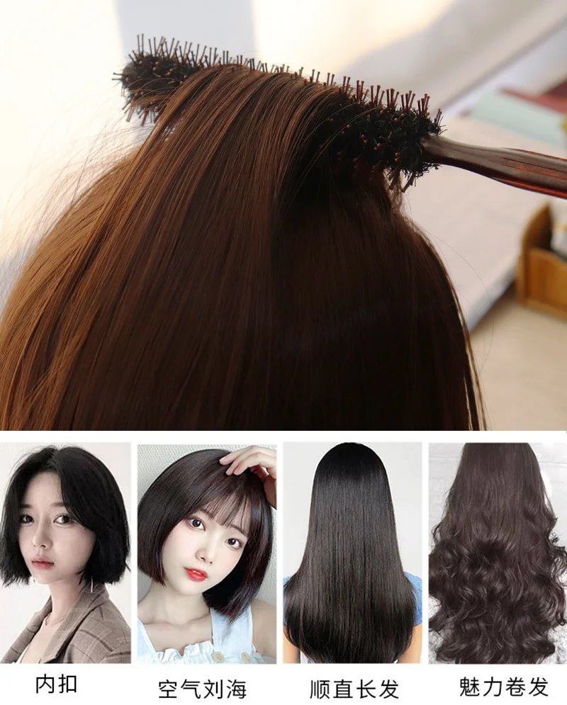 Small Round Hair Brush Pro Salon Teasing Back Hair Brushes Wood Slimline Comb Hair Brush Extension Hairdressing Styling DIY Tool 3