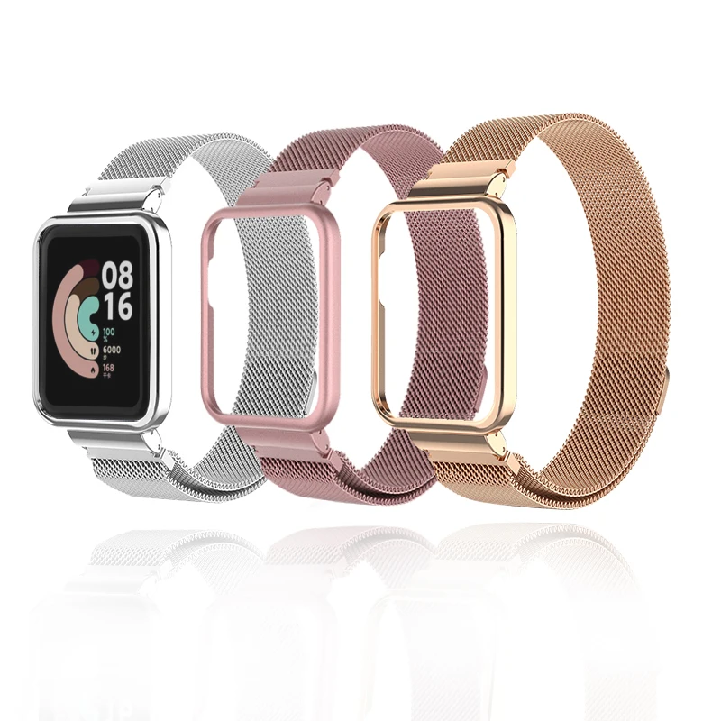 Magnetic Loop Metal Strap with Case Protector Bumper - Premium Replacement Bracelet