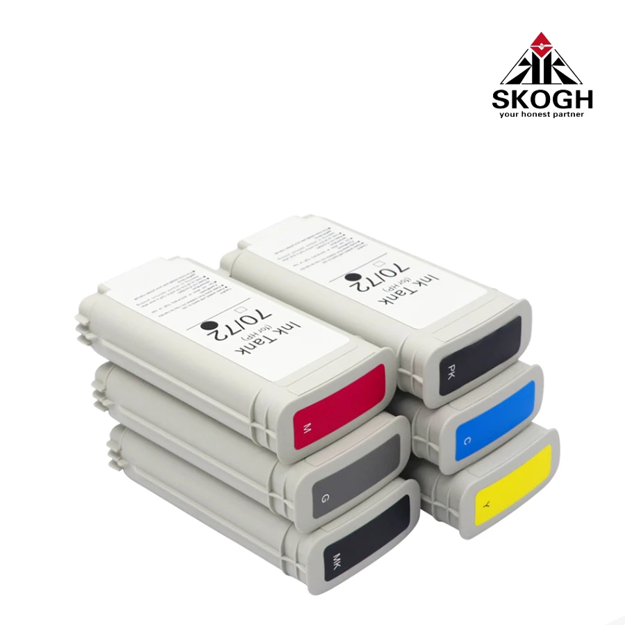 

6 шт., совместимые с планшетом для принтеров HP72, Designjet T610, T770, T795, T1100, T1120, T1200, T1300, T2300