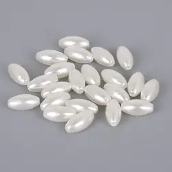 Colorful Beige ABS Imitation Pearl Beads - Beige (8x14mm eye 100pcs)