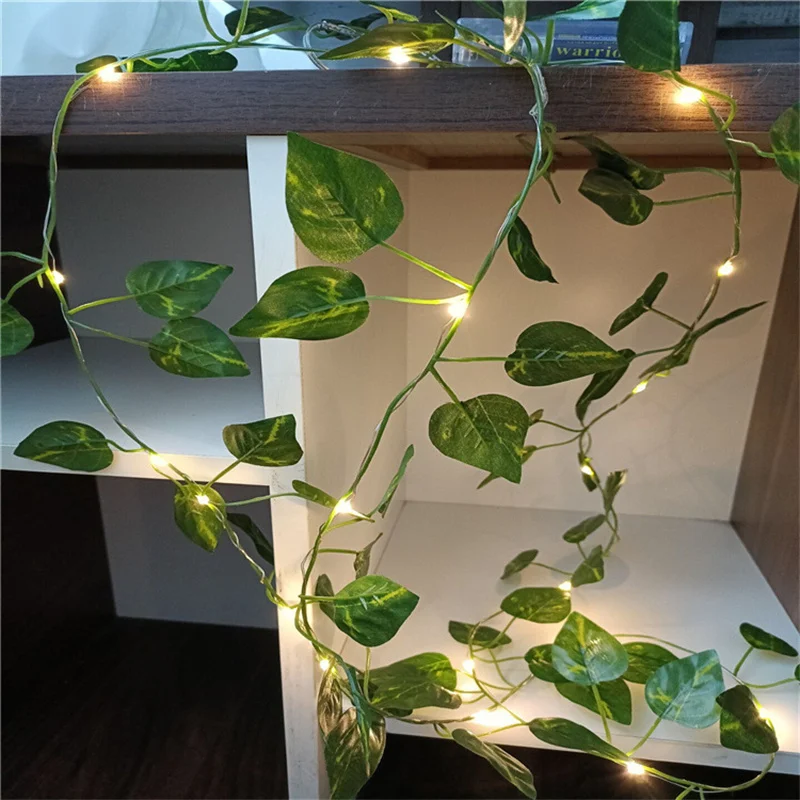 الشبت الأخضر أوراق خضراء الإضاءة LED سلسلة أضواء د...