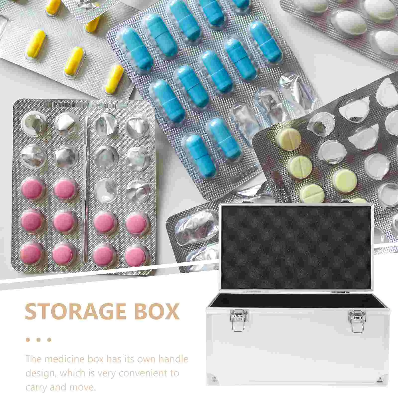 Storage box tool case storage case tool box Toolbox Aluminum Suitcase Parts Toiletry Containers Hard Toy Garage Organization Storage Portable Metal Lock Password Suitcase
