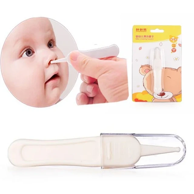 Baby Nasal Tweezers Pack of 3, Baby Nose Cleaning Tweezers, Round