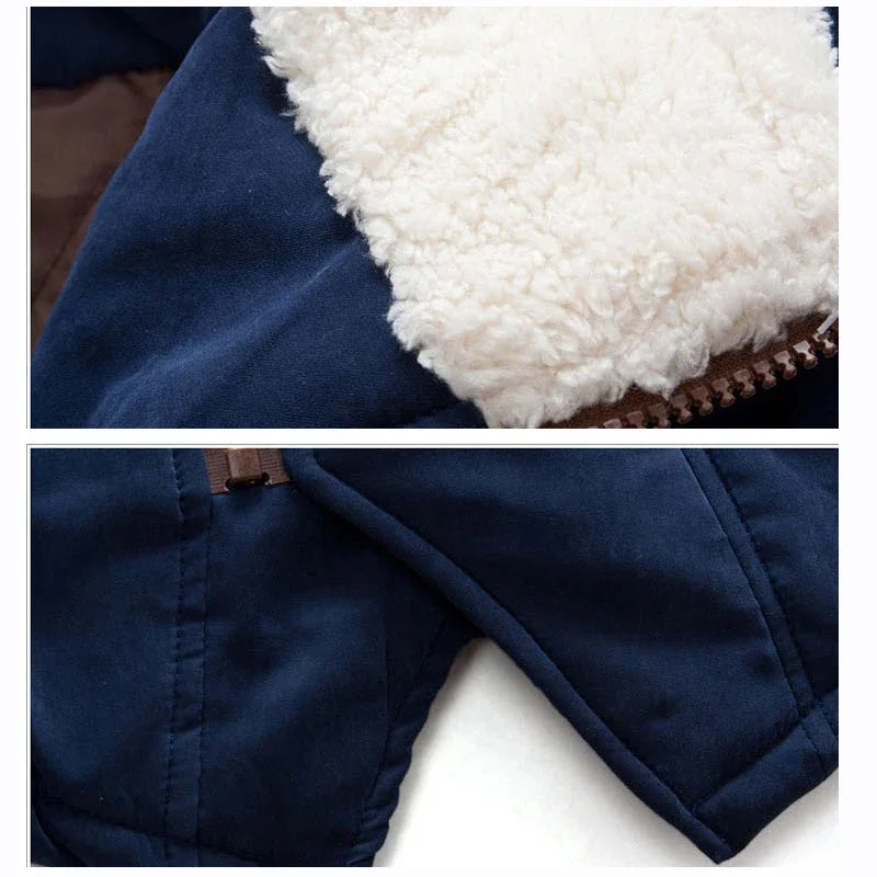 ملابس شتوية سميكة مبطنة بالقطن للأولاد ، جاكيت دافئ للأطفال ، ملابس قطنية شتوية على الموضة الجديدة للأطفال