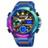 LOQNCE Men Sport Watches Digital Double Time Chronograph Watch Mens LED Chrono Week Display Wristwatches Male montre homme Hour 1