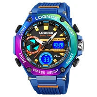 LOQNCE Men Sport Watches Digital Double Time Chronograph Watch Mens LED Chrono Week Display Wristwatches Male montre homme Hour 1