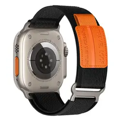 Premium Trail Loop Strap for Apple Watch - Durable Outdoor Band Replacement (Leather Black)