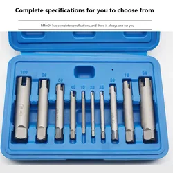 10 pçs cabeça quebrada torneira extrator guia conjunto fácil para fora quebrado fio parafuso removedor ferramentas extrator de parafuso chave conjunto broca broca handtool