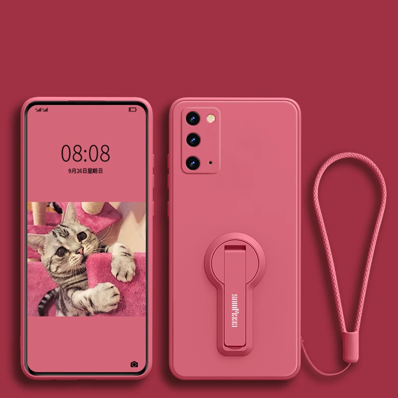 Premium Liquid Silicone Phone Case with Holder and Screen Protector - Sleek and Durable Cover