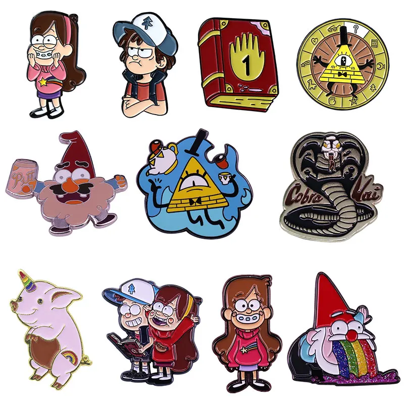 GravityFallsRainbowEnamelPinsFunnyBroochesWomenMenLapelBadges