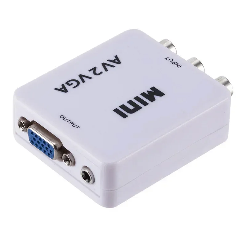 AV RCA CVBS To VGA   VGA To AV RCA , 3.5mm  ̺, TV ڽ PC  1080P HDTV ̴ 