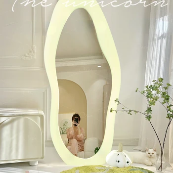 빛나는 구름 착륙 전신 거울, 침실 인스타그램, 여성 홈 인터넷 유명인, 불규칙한 드레싱 거울, Casa