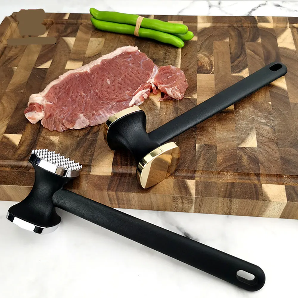 Meat Tenderizer Hammer Dual-Sided with Rubber Grip Kitchen Tool