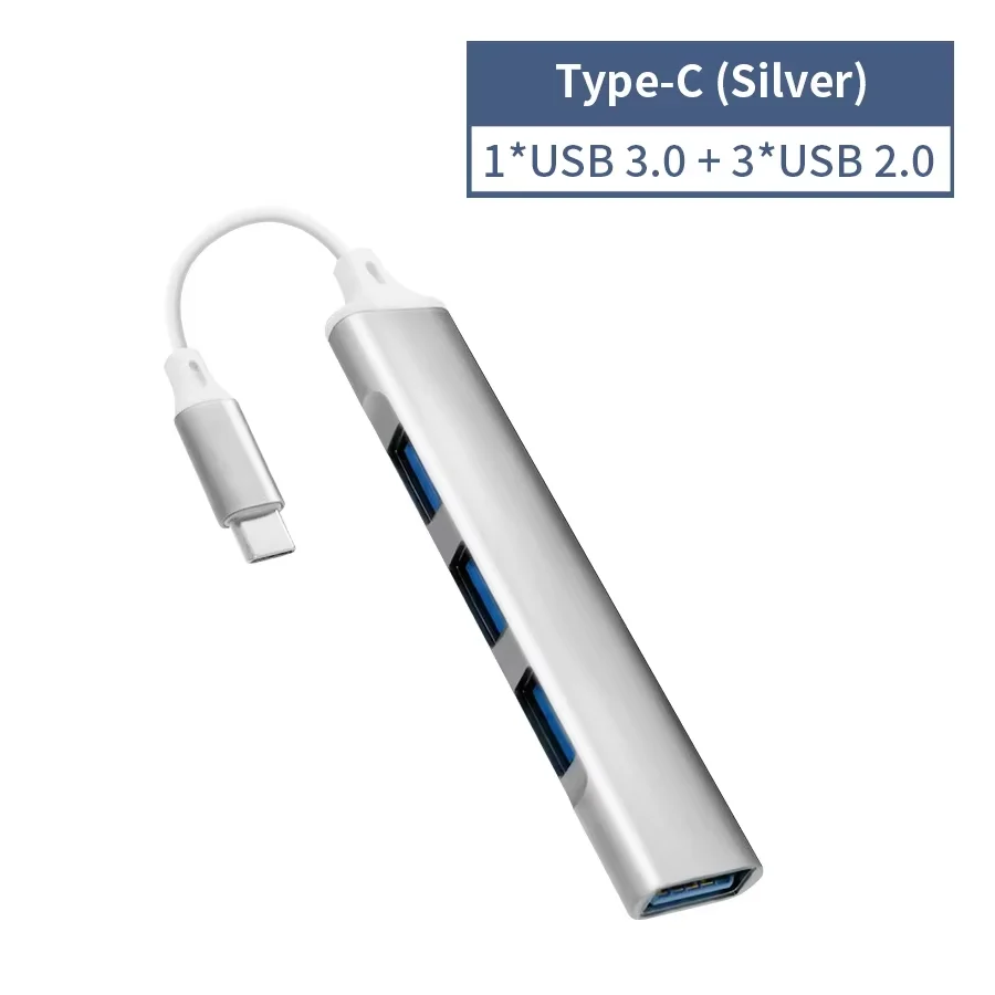 USB C HUB 3.0 מרחיק סוג C 4 יציאות מפצל מתאם OTG תחנת עגינה עבור טלפון Macbook Pro 13 15 Air PC מחשב נייד Hub