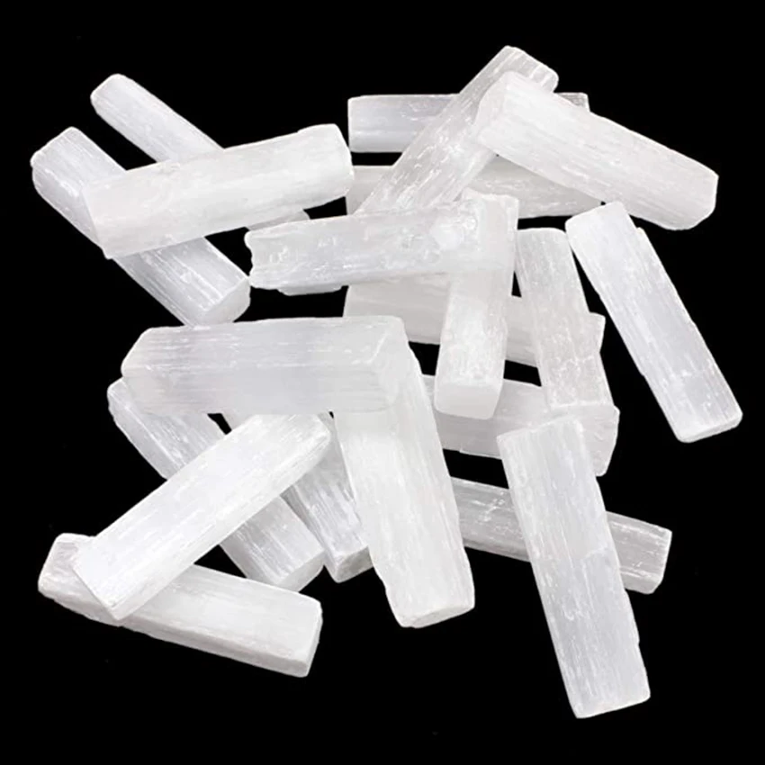 XSM Selenite Sticks Wands Bulk (10 pcs) Approx1.5-2 inch L X .25-.5
