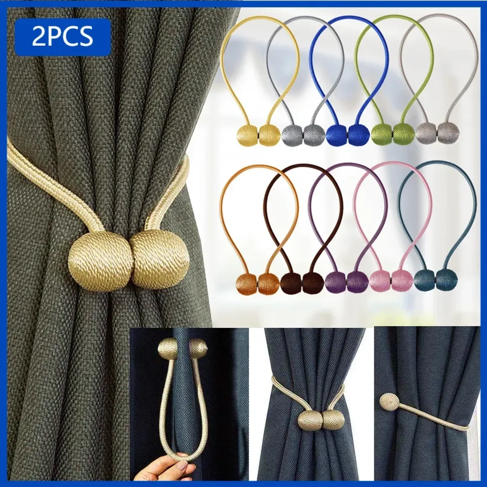2PCS Magnetic Pearl Ball Curtain Bucklesï¼Tiebacks Backs Curtain Holdbacks Buckle Clips Rods Hookï¼Home Decorative Accessories New