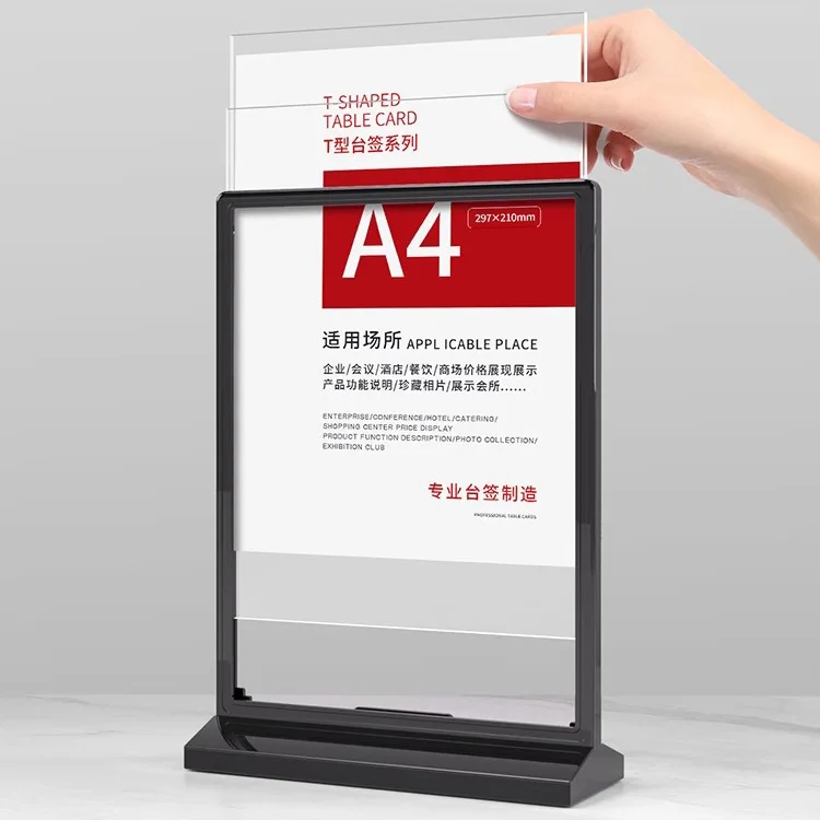 Acrylic Sign Stands Display Organizer L-Shaped Slanted Sign Holder Perspex Leaflet Display Stand A4 A5 A6 A7 A8 A9 Acrylic Poster & Menu Holder Movie Poster Display Plastic Display Stands
