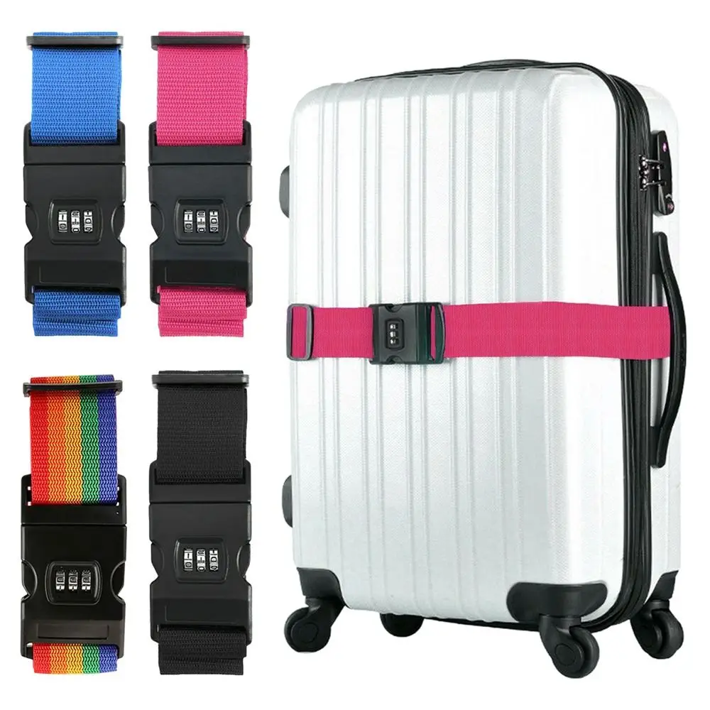 New Design Combination Lock Luggage Strap Adjustable Baggage Belts Safety Travel Suitcase Carry On Straps Travel Accessories