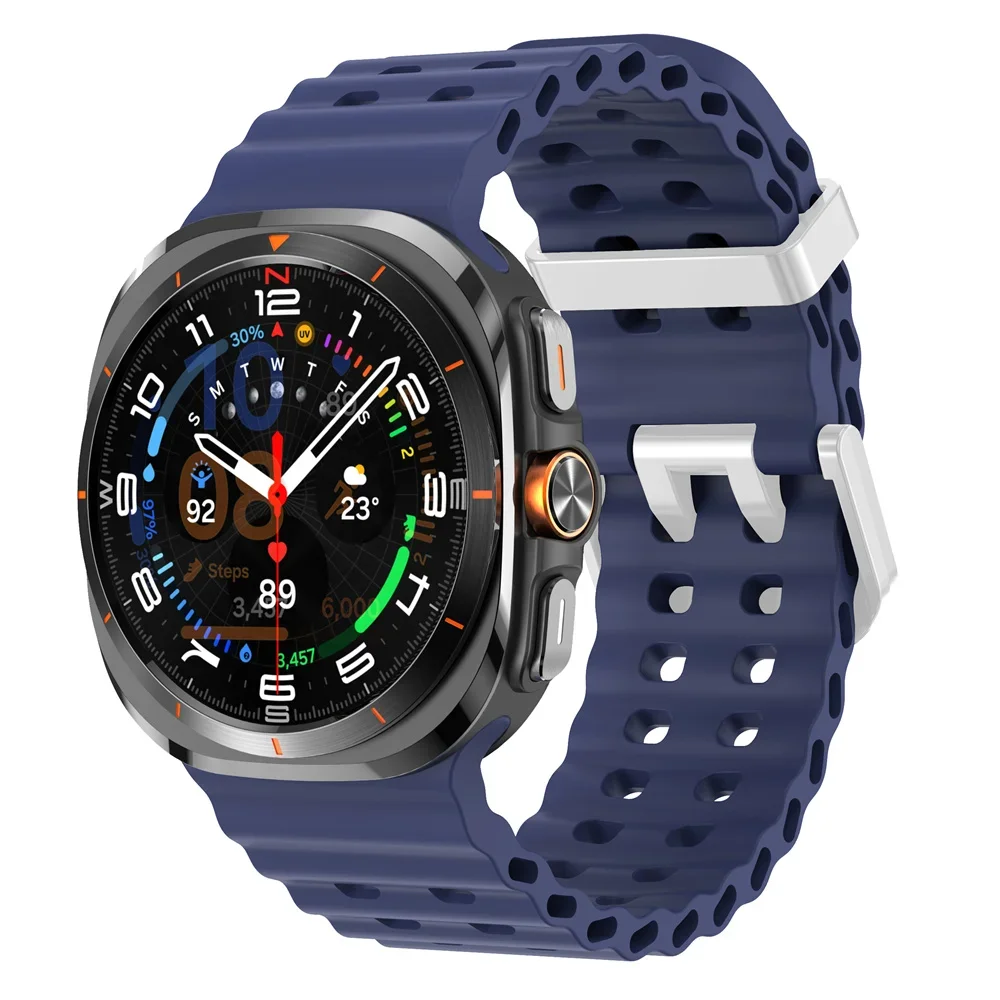 Marine Band Silicone Strap Bracelet for Galaxy Watch Ultra 47mm - Premium Sports Watchband Accessory