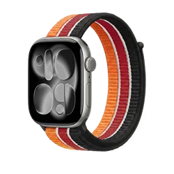 Sport Nylon Loop Strap for Smartwatch - Adjustable and Comfortable Bracelet (Black Red Orange)