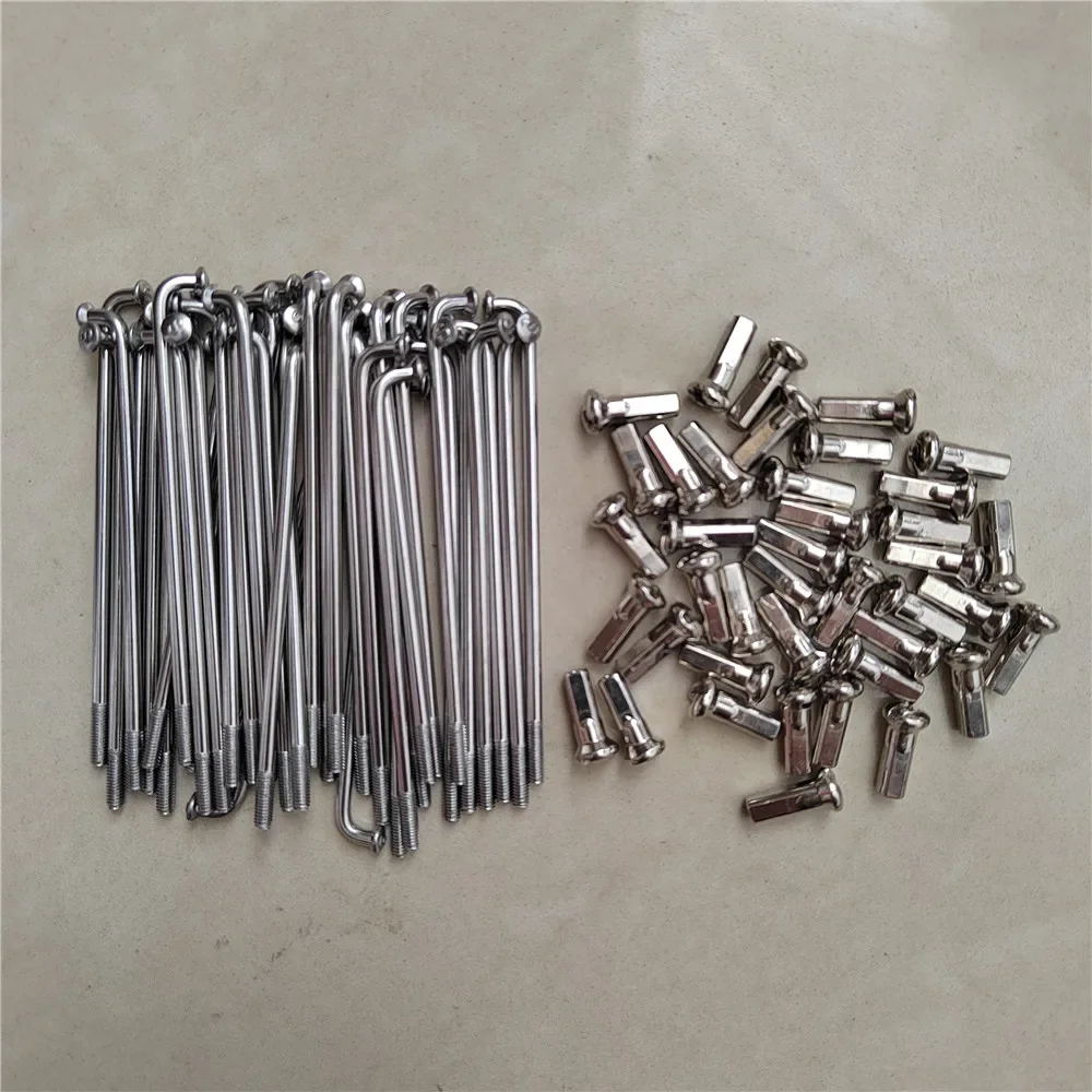 전기 자전거 스포크, 접이식 자전거 산악 스테인리스 스틸, 니플 포함, 13G, 2.2mm, 60-150mm, 40 개