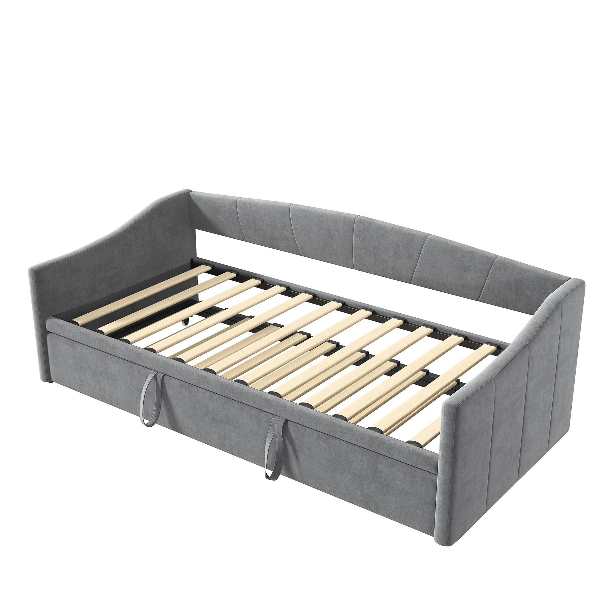 Rosahqnda 90/180x200 cm Klappsofa-Bett Ausziehcouch Einzelbett gepolstertes Tagesbett mit Ausziehbett ohne Matratze – Detail 15