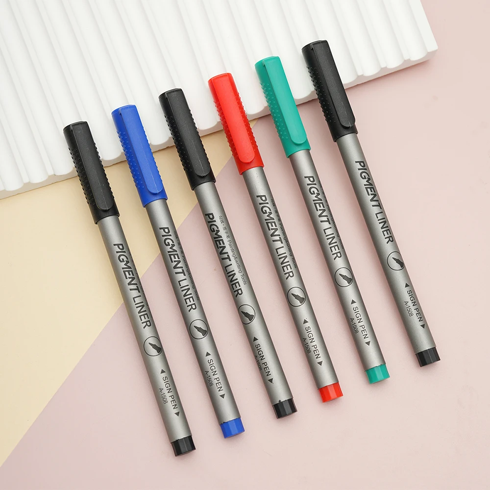 Permanent Marker Pen Marker Pens Permanent Marker Permanent Markers Pen Marker Paint Marker Pen Markers Pen Marker Pen Art Marker Pens Art Markers 6pcs Waterproof Art Markers Brush Pen Office Student School Painting Line Drawing Black Fine Sketch Pens Art Supplies 0.5mm