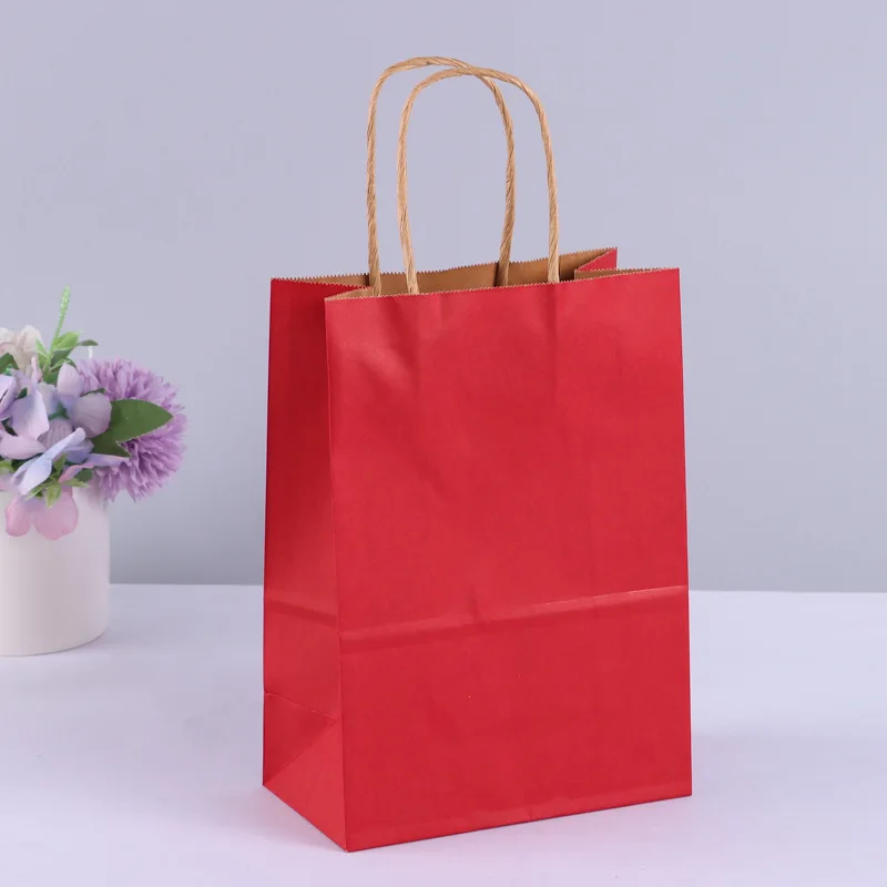 thumbnail image 1 of 10 bolsas de regalo de papel Kraft con asas para compras, manualidades, bolsas marrones y blancas, bolsas de bricolaje, suministros para fiestas y Navidad, 1 of 5