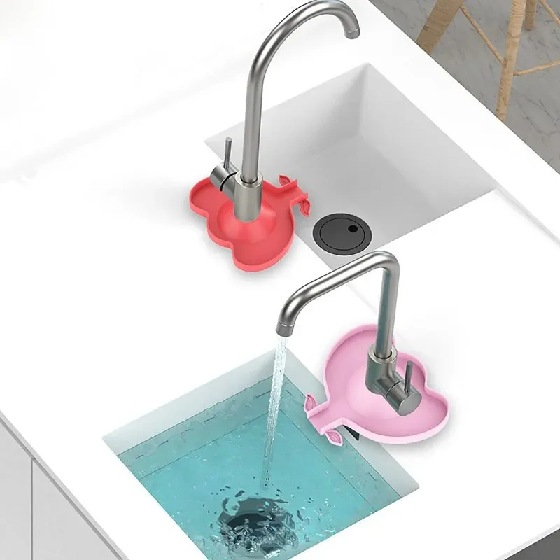 Faucet Mat Kitchen Faucet Splash Pad Kitchen Silicone Faucet Mat Flower Sink Splash Pad Drain Pad Bathroom Countertop Protector