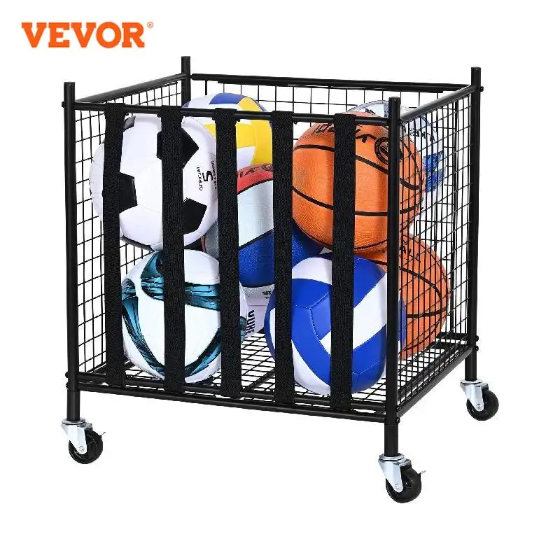 Steel Sports Ball Storage Cart for Indoor Outdoor Use