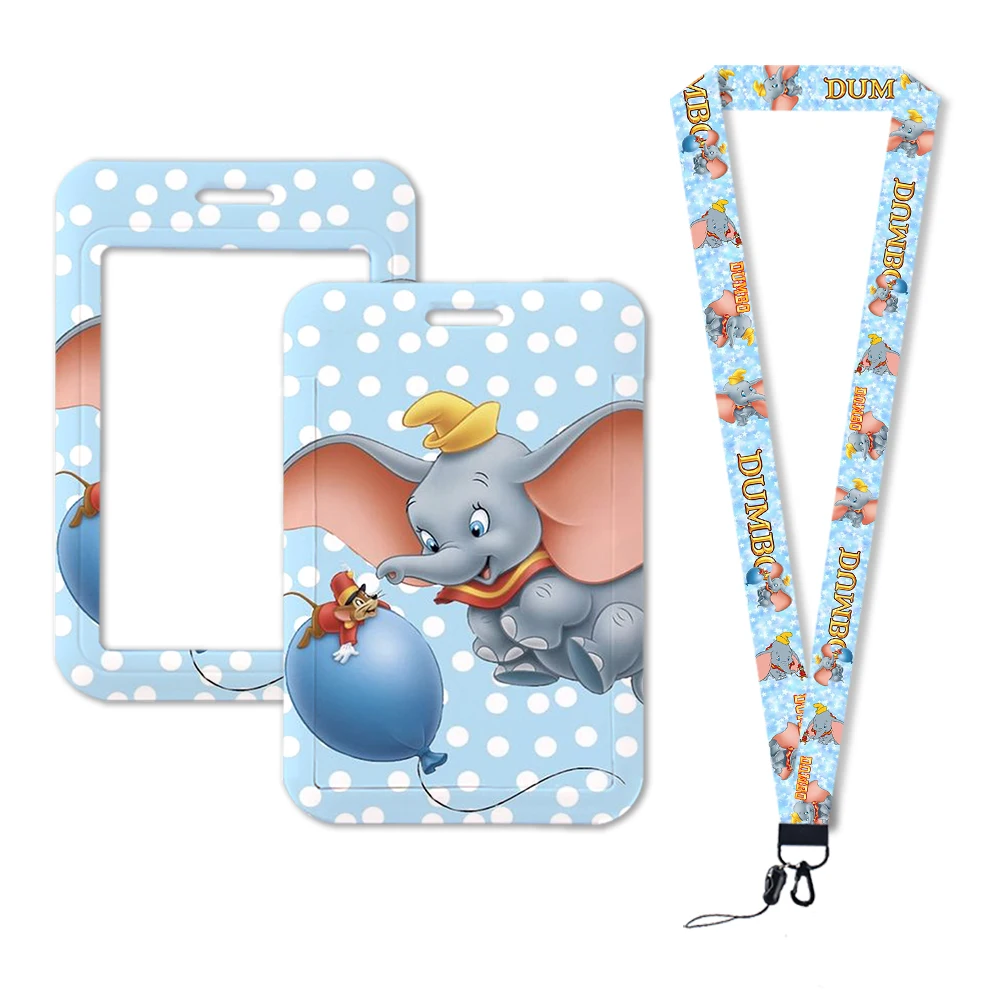 Disney Dumbo Cartoon Elephant Lanyard for Keys Chain ID Credit Card Bank Card Holder Students Bus Case Holder Gift for Kids key case,key organizer,card case holder