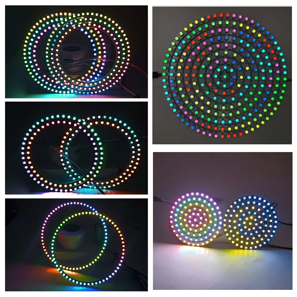 DC5V WS2812B Luces Led Ring 3Pin Individually Addressable Pixels Round Module 5050 RGB BuiIt-in IC Black White PCB Full Color led modules,led module,led light